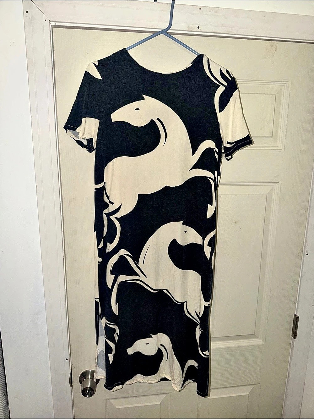 Cynthia Rowley Abstract Midi Dress in Black & White Size Small